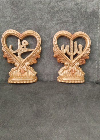 American Vintage ikili set Altın Renkli Parlak Kalp Figürleri