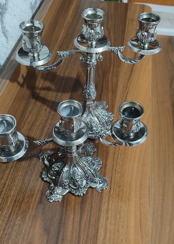 American Vintage antika iki adet şamdan