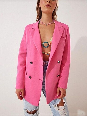 Pembe blazer ceket