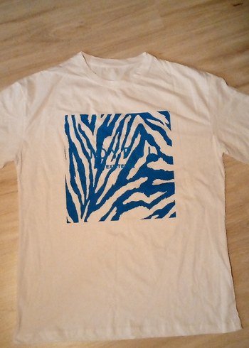 Mavi Zebra Desenli Tişört