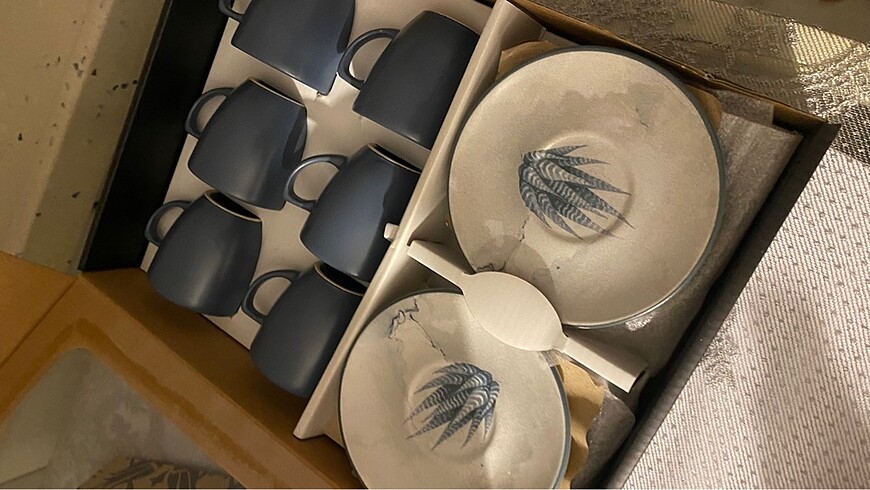 Keramika 12 parça 6 kişilik kahve fincan takımı - Görsel 3