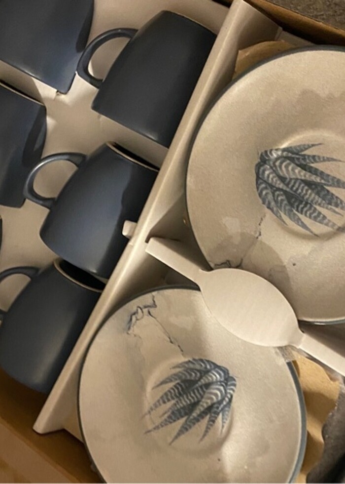 Keramika 12 parça 6 kişilik kahve fincan takımı - Görsel 3