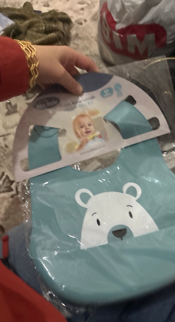 Sevi Bebe Mavi Silikon Mama Önlüğü - Görsel 3