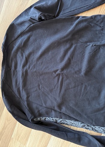 m Beden gri Renk Gri Dantel Detaylı Kadın Sweatshirt