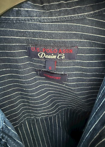 U.S Polo Assn. Uzun Kollu Düğmeli Mavi Denim Erkek Gömlek