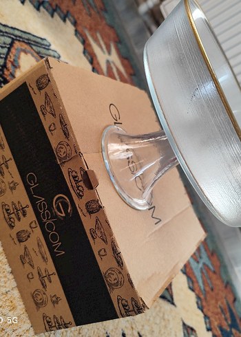 Vintage Altın Renkli Cam Ayaklı Kase - Görsel 2