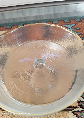 Vintage Altın Renkli Cam Ayaklı Kase - Görsel 3