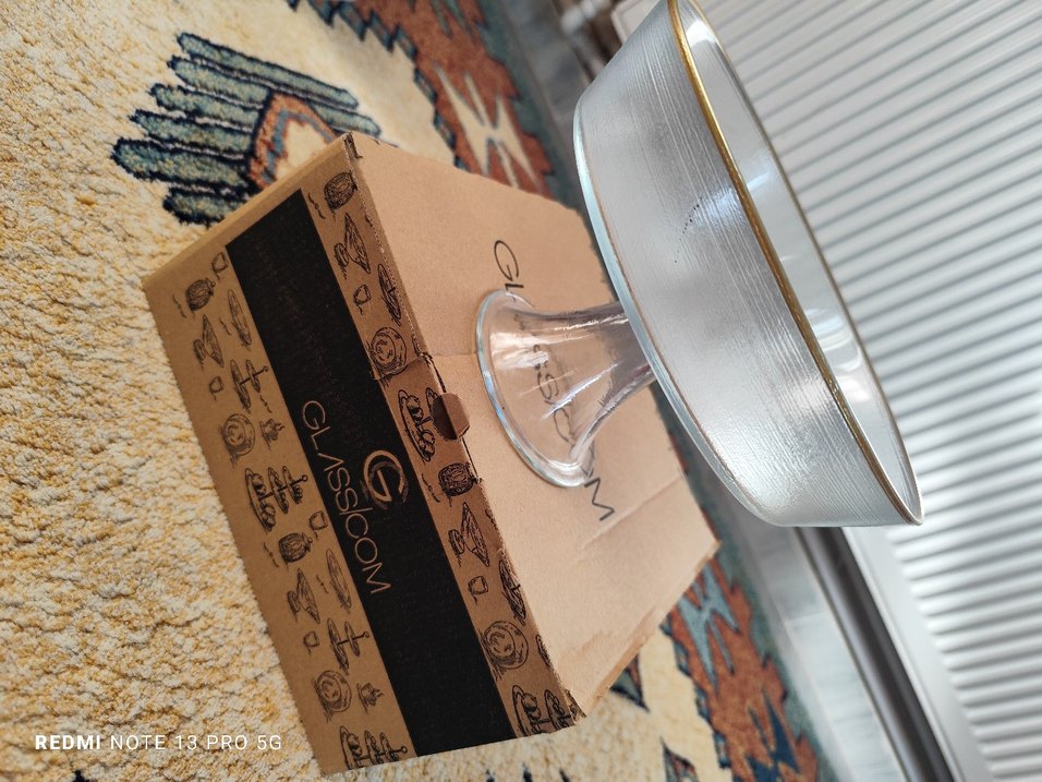 Vintage Altın Renkli Cam Ayaklı Kase - Görsel 2