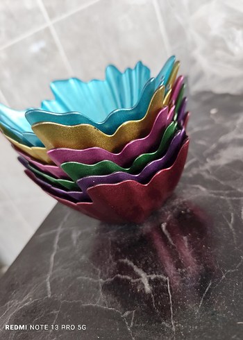 Renkli Yaprak Desenli kâse Seti - Görsel 2