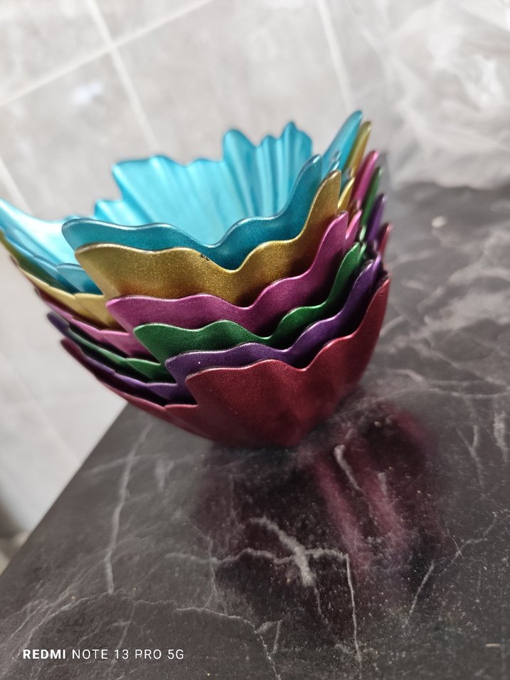 Renkli Yaprak Desenli kâse Seti - Görsel 2