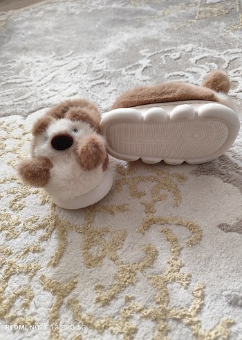 Kız Çocukları İçin Kahverengi Kürklü Sıcak Terlik - Görsel 5