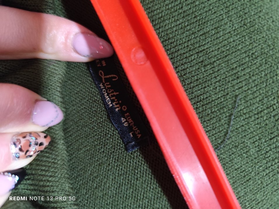 Uzun Kollu, Yüksek Yakalı Yeşil Örme Elbise - Görsel 4