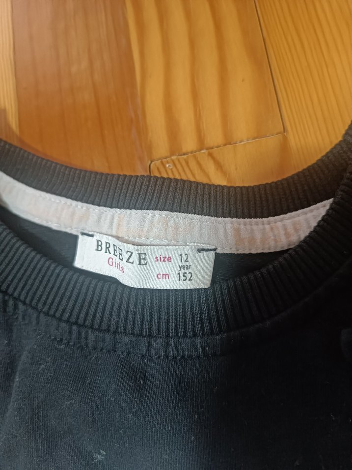 Kız Çocuk Siyah Baskılı Kısa Kollu Tişört - Görsel 3