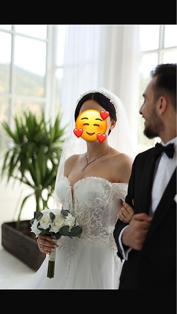 m Beden beyaz Renk Özel Dikim Gelinlik (Sena Demir)