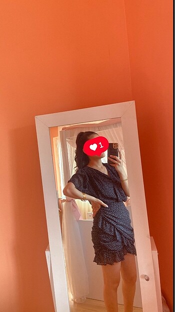 Puantiyeli Mini elbise - Görsel 7