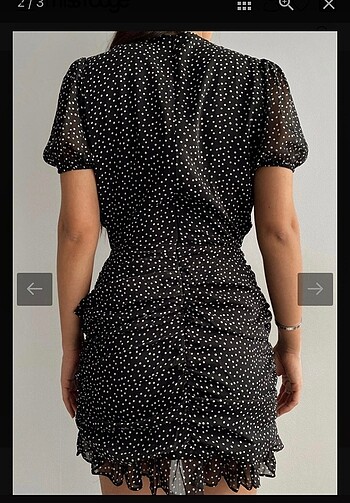 Puantiyeli Mini elbise - Görsel 6