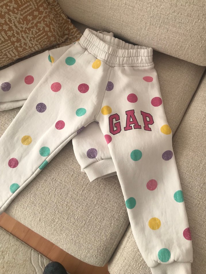 Renkli Puantiyeli Kız Çocuk Eşofman Takımı - Görsel 2