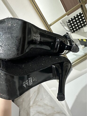 Siyah platform topuklu ayakkabı - Görsel 3