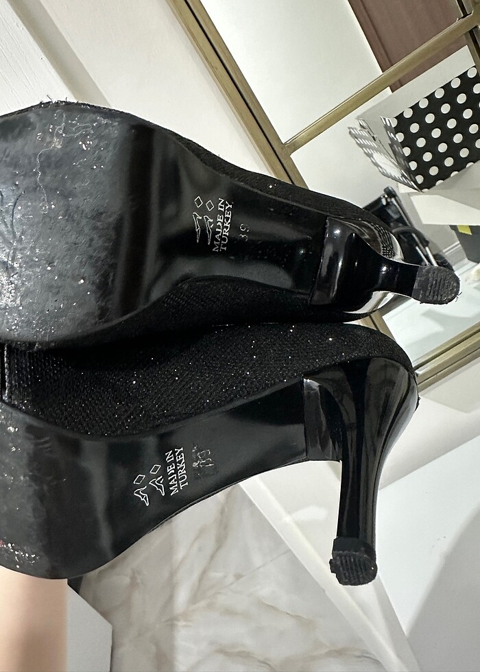 Siyah platform topuklu ayakkabı - Görsel 3