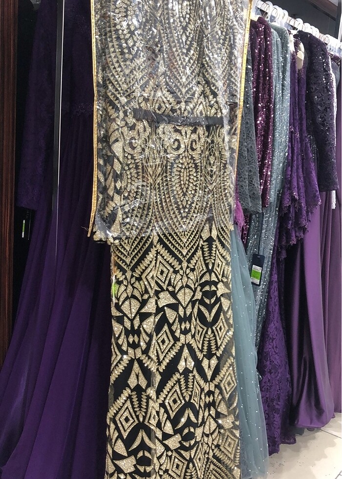 Gold simli abiye - Görsel 3