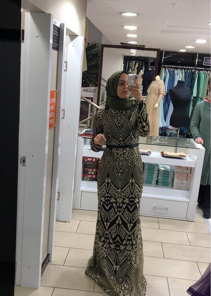 Gold simli abiye - Görsel 5