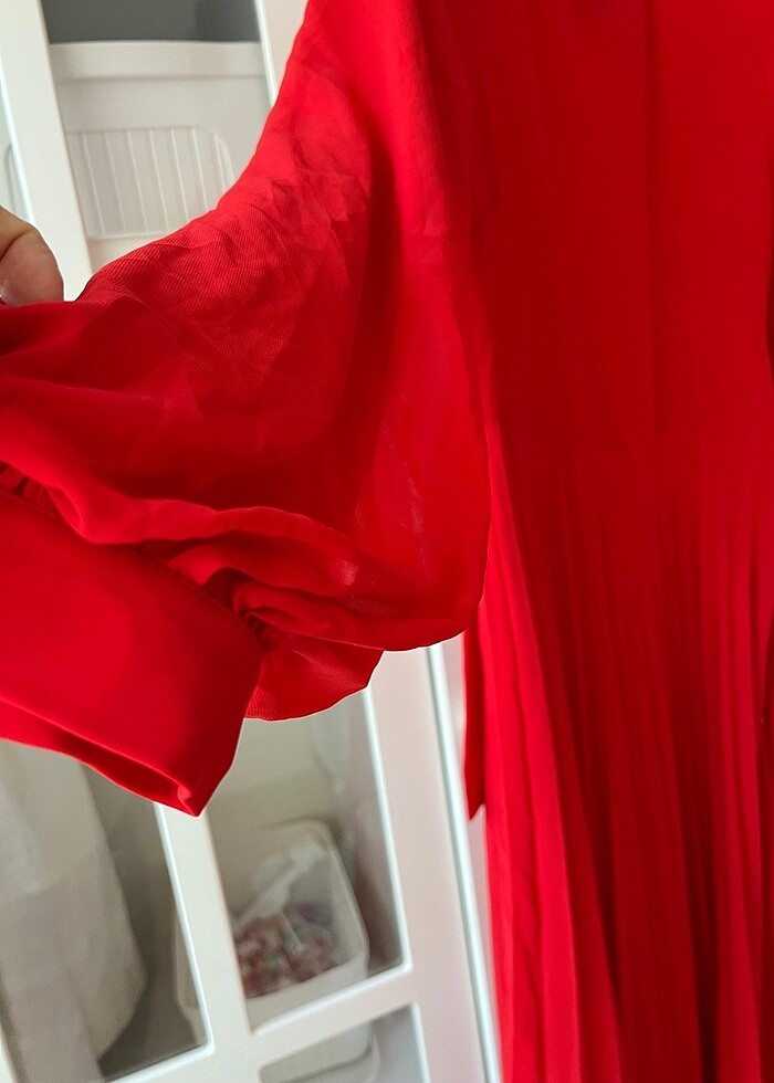 Şık şifon tesettür elbise - Görsel 5