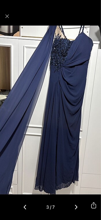 Lacivert abiye - Görsel 2