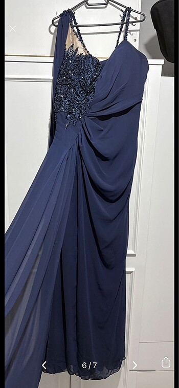 Lacivert abiye - Görsel 7