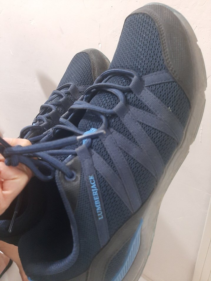 Gri ve Mavi Erkek Ayakkabı Bağı - Görsel 3