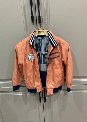 Turuncu Erkek Çocuk Fermuarlı MONT - Görsel 5