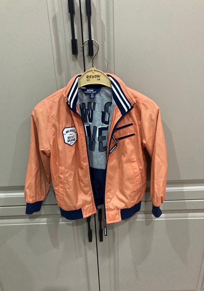 Turuncu Erkek Çocuk Fermuarlı MONT - Görsel 4