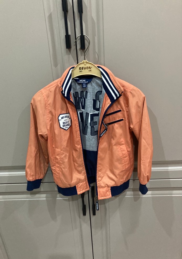 Turuncu Erkek Çocuk Fermuarlı MONT - Görsel 5