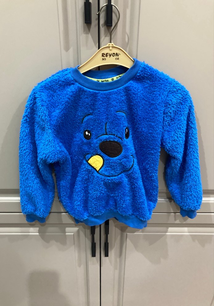 Mavi Erkek Çocuk Peluş Sweatshirt ALT TAKIM - Görsel 5