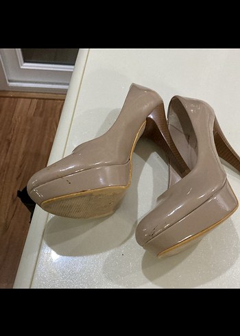 Bej Rugan Stiletto Topuklu Kadın Ayakkabı - Görsel 6