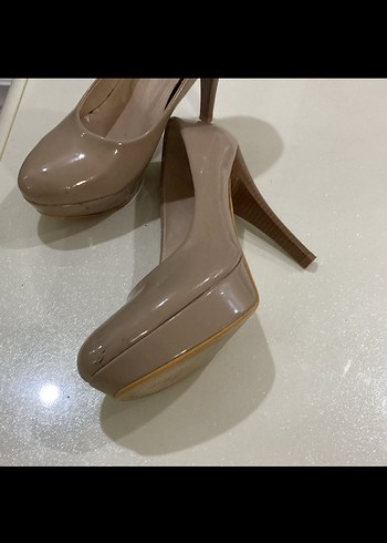 Bej Rugan Stiletto Topuklu Kadın Ayakkabı - Görsel 3