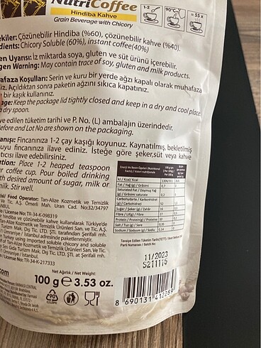 Farmasi NUTRİCOFFEE (Hindibağ kahve)
