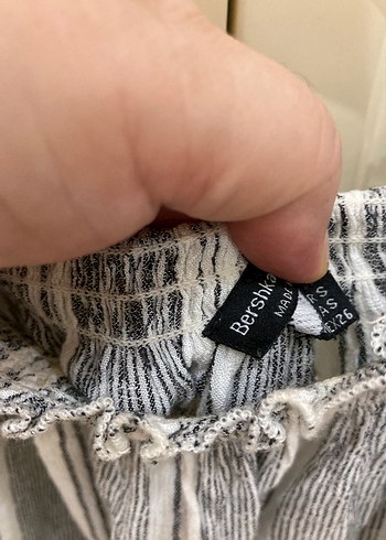 s Beden Gri Kısa Kollu Bol Kesim Mini Bluz