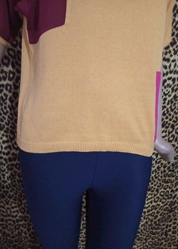 adL Renkli Desenli Kadın Mini Bluz - Görsel 5