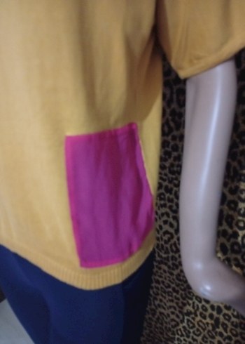 adL Renkli Desenli Kadın Mini Bluz - Görsel 6