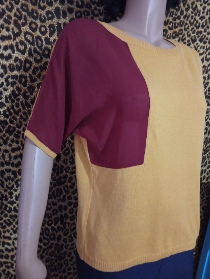 adL Renkli Desenli Kadın Mini Bluz - Görsel 4