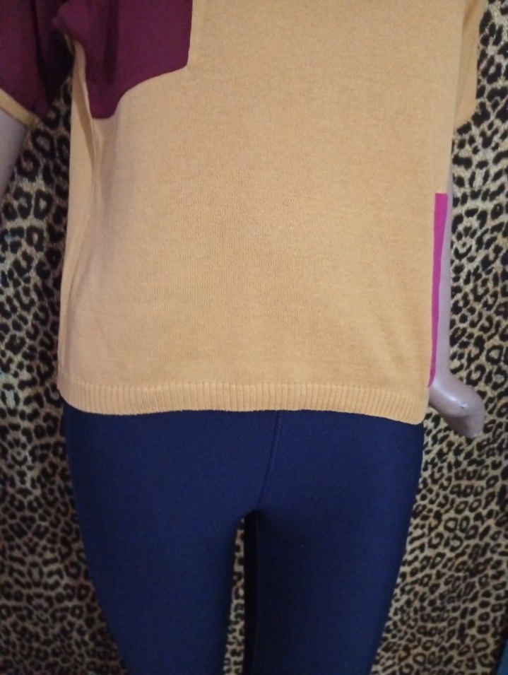 adL Renkli Desenli Kadın Mini Bluz - Görsel 5