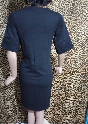 adL Siyah Kadın Kısa Kollu Triko Elbise - Görsel 2