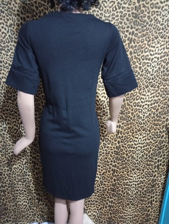 adL Siyah Kadın Kısa Kollu Triko Elbise - Görsel 2