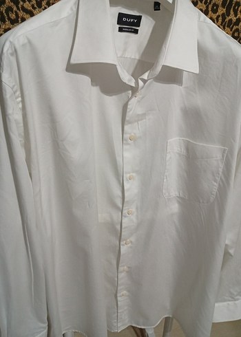 DUFY Uzun Kollu Beyaz Düğmeli Erkek Gömlek - Görsel 3