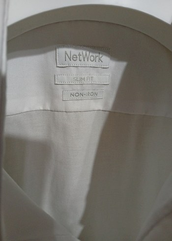 NetWork Düğmeli Beyaz Pamuklu Erkek Gömlek - Görsel 6