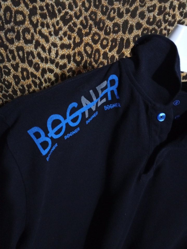 BOGNER Siyah Baskılı Kısa Kollu Polo Tişört - Görsel 5