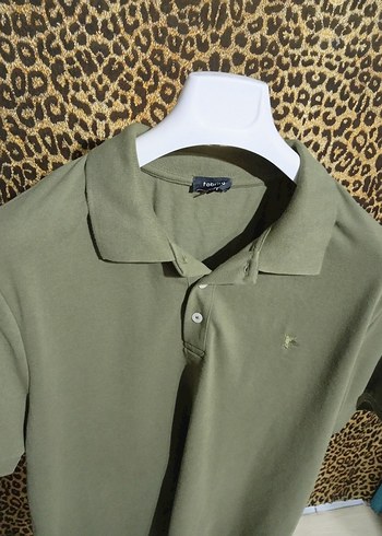 fabrika Erkek Haki Kısa Kollu Polo Yaka Tişört - Görsel 4
