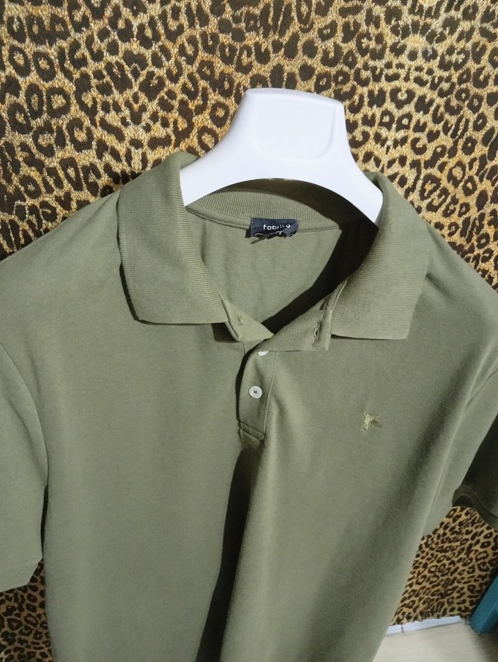 fabrika Erkek Haki Kısa Kollu Polo Yaka Tişört - Görsel 4