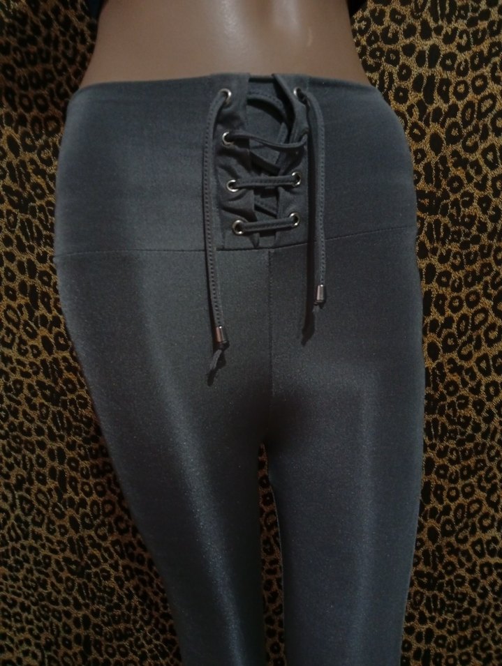 BİANCO LUCCI Gri Spor ve Sokak Stili Kadın Tayt - Görsel 3