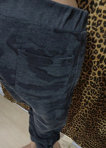 POLOGARAGE Erkek Gri Kamuflaj Desenli Rahat Eşofman - Görsel 7